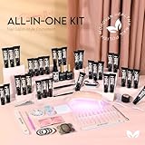 Poly Gel Nail kit for beginners: 32 Colors Gel Extension Nail Set with U V Lights for starter DIY Nail Art extension at Home Gifts for Ladies & Girls