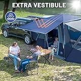 TIMBER RIDGE 5-9 Person SUV Tent with Screen Porch and Awning for Family Camping, Weather Resistant and Portable Van or Car Tent, Includes Rainfly and Storage Bag, 13' W X 10' L X 7.1' H, Blue