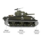 Modified TK7.0 Edition 1/16 2.4ghz Remote Control US M4A3 Sherman Tank Model(360-Degree Rotating Turret)(Steel Gear Gearbox)(3800mah Battery)(Metal Tracks &Sprocket Wheel & Idle Wheel)