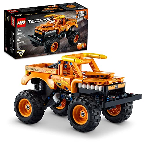 LEGO Technic Monster Jam El Toro Loco, 2 in 1 Pull Back Truck to Off Roader Car Toy 42135, Monster Truck and Race Car Building Toy, Construction Kit for Kids, Boys, Girls Age 7+ Years Old