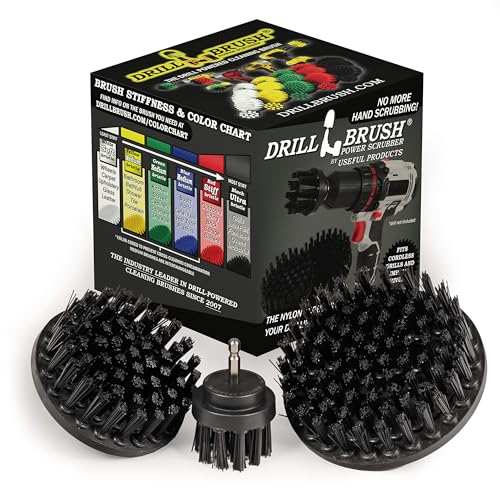 Ultra Stiff Drill Powered Cleaning Brush Set - Heavy Duty Industrial Stripping - Cordless Drill Power Scrubber Grill Brush for Household Cleaning Supplies - Rust Remover - No Wires - BBQ Grill Brush