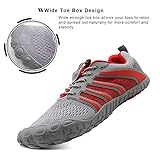 Oranginer Men's Minimalist Runing Shoes Comfy Athletic Zero Drop Shoes Men Gray/Red Size 8.5