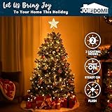 JOIEDOMI 10.5 inch Lighted PVC Glitter Swirl Star Christmas Tree Topper, 10 Warm White Light Silver Tree Topper, Battery Powered for Christmas Tree Decorations Home Holiday Xmas Party Indoor Decor