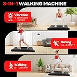 Walking Pad Treadmill with APP, 3 in 1 Under Desk Treadmill, 2.5HP Low Noise Walking Vibration Pad with Remote Control,Portable Treadmill for Home Office, Red