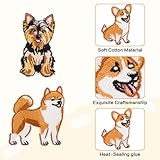 HSCSO 12 Pcs Iron On Patches Dog Embroidered Sew On Applique Cute DIY Crafts for Clothing Backpack Jeans Dress Hat