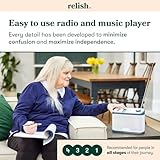 Relish - Simple Portable FM Radio and MP3 Music Player for Seniors, Elderly or Visually Impaired – Large Buttons, Simple Design, Easy to Use