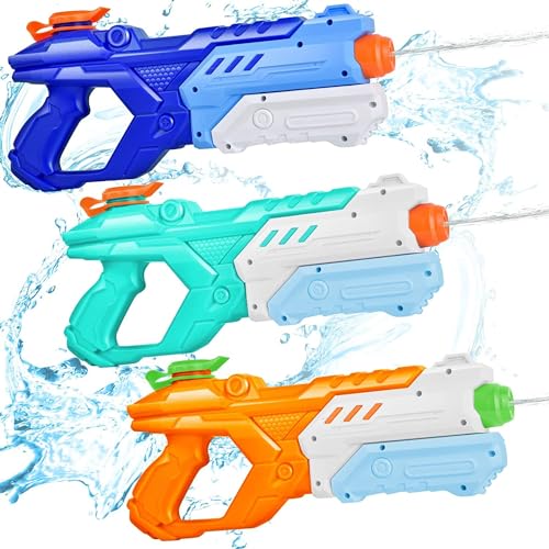 Quanquer Water Guns for Kids Adults - 3 Pack Super Squirt Water Toy Gun 600CC High Capacity Long Shooting Range Soaker Blaster for Swimming Pool Beach Outdoor Fighting Party