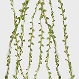 Burlap Leaf Ribbon, Ariskey 164Feet/50Meters Natural Jute Twine with Green Leaves for Wedding Packing and Garden Decoration Twine