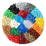 Feleph Basic 1000 Pieces Plate 1x1 Bricks Creative 20 Colors Parts Building Play Blocks Set Toy Classic Accessories Compatible with 3024