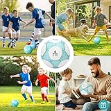 STEEFAN Pink/Blue/Teal Soccer Ball Size 4 for Kids Outdoor Play,Color Change Soccer Official Ball with Needles and Air Pump,Gift Idea for Kid Teen Boy Girl Junior Women,Indoor Outdoor Game Soccer Ball