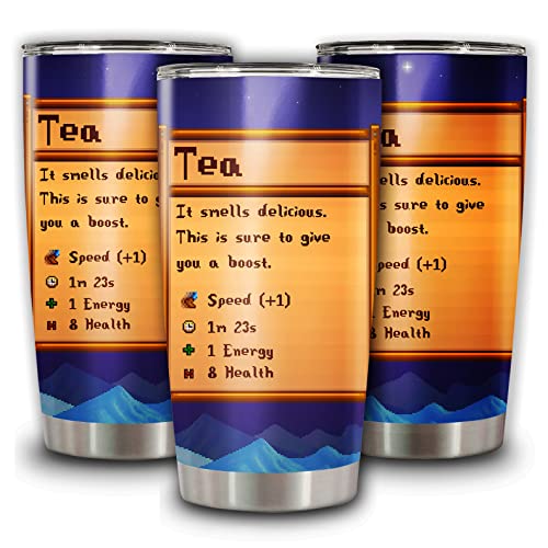 DOINB TIAN Insulated Tumbler Stardew With Lid Valley Tea Cool Stainless Steel Coffee Cup 20 Oz Vacuum Tumblers Travel Mug, White, 20, 30oz