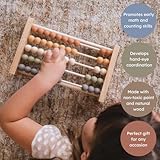 Brooklyn Neutral Boho Abacus - STEM Toy- Boho Nursery Decor and Playroom Decor- Math Toddler Toy with Beads- Montessori Toys - Aesthetic Modern Educational Wooden Toys