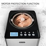 Whynter Ice Cream Maker Machine Automatic 2.1 Qt. Upright with Built-In Compressor, LCD Digital Display & Timer, No Pre-Freezing, ICM-201SB, Stainless Steel