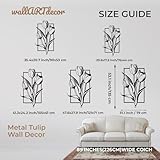 wallARTdecor Metal Tulip Wall Art Framed Flower Wall Art Tulip Decor For Office