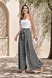 Women's High Waist Print Wide Leg Polka Dots Pants Casual Long Palazzo Fit Pants Trousers