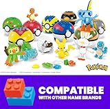 Mega Pokemon Trainer Starter Pack 8 Pokeballs with Characters, 191 Building Blocks, Includes Bulbasaur, Charmander, Squirtle and Pikachu Among Others, Toy +6 Years (HTJ75)