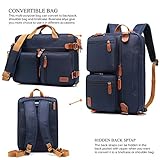 CoolBELL Convertible Backpack Messenger Bag Shoulder Bag Laptop Case Handbag Business Briefcase Multi-Functional Travel Rucksack Fits 17.3 Inch Laptop for Men/Women (Blue)