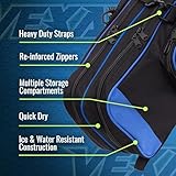 Vexan Ice Fishing Rod Case - Water-Resistant Ice Fishing Tackle Bag, Ice Rod Case - 36" Portable Rod Carrier, Fishing Rod Travel Case, Fly Fishing Bag - Fits 8 Rods, Tip-Ups, & Lures (Blue)