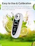 Digital Brix Refractometer, 0-55% Range with ATC, ±0.1% Precision, Rechargeable & Portable, for Fruit, Juice, Vegetables & Homebrewing