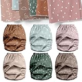 Mama Koala 3.0 Pocket Cloth Diapers for Babies with AWJ Lining, 6 Pack with 6 4-Layer Natural Cloth Diaper Inserts - Reusable and Washable Pocket Diapers(Simply Neutrals)