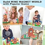 108PCS Magnetic Blocks Building Toys - Build Mine Magnet World Game Adventure Set 1'' Magnet Building Blocks Cubes Boys Girls Toys Ages 3-5 4-6 5-7 6-8 Kids Gifts for 3-12 Years Old