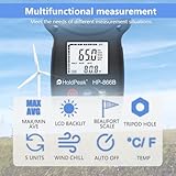 [2 PCS] HoldPeak 866B Handheld Anemometer, Digital Wind Speed Gauge Meter, Air Flow Velocity Temperature CFM Measuring Device for HVAC Outdoor Sailing Shooting Golf