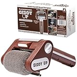 Horsepower Giddy Up Bristle-Free Spinning Grill Brush w/LED, AS-SEEN-ON-TV, Cordless & Rechargeable, 304 Stainless Steel Power Roller Blasts Away Burnt-On Food, No Bristles, No Preheating, 350 RPM