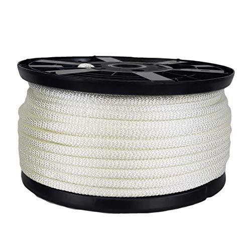 QNR 3/8 inch Knotrite Nylon Rope - 250 Foot Spool | 100% Nylon - Solid Braid - Dyeable - Industrial Grade - High UV and Abrasion Resistance