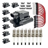 8PCS UF271 Square Ignition Coils Pack & Double Iridium Spark Plugs & Spark Plug Wires for Chevy Avalanche Express Silverado Suburban Tahoe GMC Savana Sierra Yukon Cadillac Escalade 4.8L 5.3L 6.0L D581