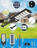 2Pack Solar Street Light 800W - 6500K LED Solar Power Street Lights with Panel 80000LM Dusk to Dawn Outdoor Flood Lighting Waterproof IP65 Exterior Motion Sensor Security Pole Lamp for Garden Yard