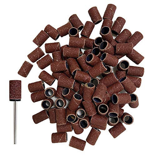 MPNETDEAL 300pcs Sanding Bands Grit #120 for Acrylic Nails for Efile nail drill bits with mandrel