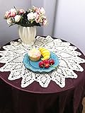 Damanni Cotton Handmade Crochet Lace Tablecloth Doilies Doily,Round,Beige,20 Inch