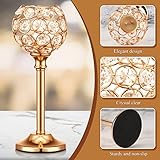 12 Pack Crystal Candle Holders Gold or Silver Candle Holders Bulk Decorative Tealight Candle Holder for Wedding, Party, Christmas Table Centerpieces Decoration (Gold)