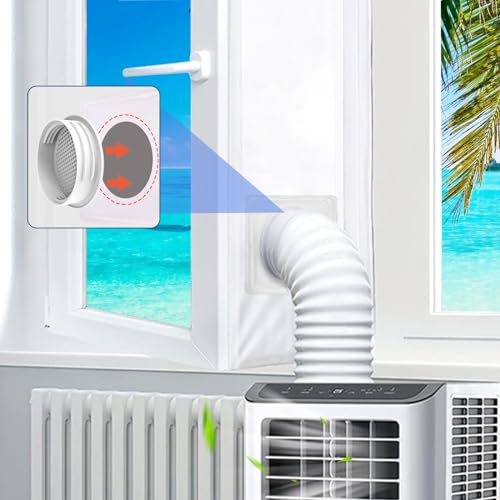 400CM (157") Portable AC Window Seal Kit with Universal Coupler Fit for 5.1"/5.9" Exhaust Hose, Casement Window Seal Kit for Mobile Air Conditioner, Full Sealing Waterproof AC Window Vent Seal Kit