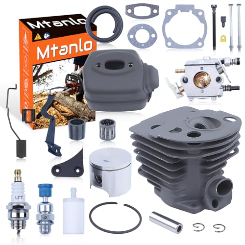 Mtanlo For Husqvarna 55 51 For Chainsaw parts, 46mm Cylinder Kit, 503609171, 501766605, 503218202, 503281504