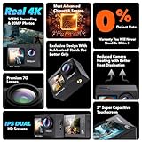 FitSpark Real 4k30FPS Action Camera Waterproof Dual ColorScreens with WiFi EIS Touch Screen Underwater Sports Camera with External Microphone Remote Control 2X Batteries Eagle i15 ProMax