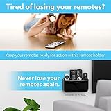 TotalMount Hole-Free Remote Holder – Eliminates Need to Drill Holes in Your Wall (Premium Black Holder for 3 or 4 Remotes)