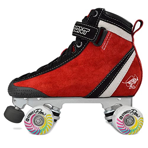 Bont Parkstar Siren Red Suede Professional Roller Skates for Park Ramps Bowls Street - Rollerskates for Outdoor and Indoor Skating (Bont 10.5)
