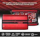 DS18 SXE-3000.4D/BK Car Amplifier Stereo Full-Range Class D 4-Channel 200x4 RMS @4 OHM 3000 Watts - Powerful and Compact Amp for Speakers in Car Audio System