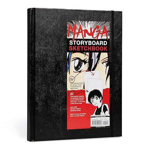 Manga Sketchbook - A Comic Book Sketchbook with Storyboard Layout Grids, Acid-Free Medium-Weight Drawing Comic Book Paper