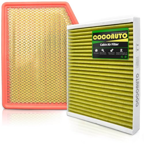 COCOAUTO Cabin and Engine Air Filter Set for Chevy Silverado1500 2500 Tahoe(2020-2025), GMC Sierra (2019-2025), Tahoe Yukon Suburban 2021+, Cross between Models 84121219 &13508023