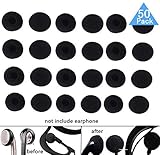 Lsgoodcare 50Pcs Soft Foam Earbud Headphone Ear Pads Replacement Sponge Covers Tips Foam Cushions Pad Protector Earplugs for Earphone Headset Earpiece MP3 MP4 Moblie Phone, Diameter 18MM, Black Color