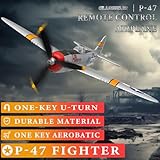 GLUISEUR RC Plane 4 Channel Remote Control Airplane with 3 Modes - Ready to Fly Upgrade P-47 Thunderbolt RC Airplane for Beginners Adult with Xpilot Stabilization System & One Key Aerobatic