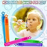 200 Pcs Mini Bubble Wands in 10 Colors, Bulk Party Favors for Kids, Themed Birthday, Christmas, New Year, Valentine, Carnival, School Classroom Prizes for Boys & Girls, Ideal Goodies Bags Stuffers