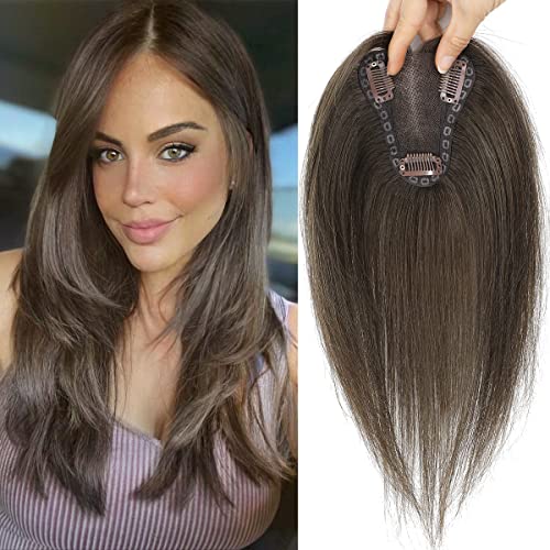 Aimeolyn Hair Toppers for Women Real Human Hair,12inch Hairs Topper for Women No Bangs Top Hairs Extensions/Pieces Upgrade Lace Base