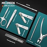 MR.GREEN Manicure Sets Pedicure Kits Stainless Steel Nail Clipper Personal Care Tools with PU Leather Case (Green)