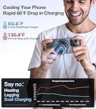 TORRAS PolarCircle Qi2 Mag-Safe Charger, 15W Cooling Magnetic Pad for iPhone 16/15/14/13, Wireless Charger for Samsung Galaxy S25 with 360°Spin Stand, Semiconductor Game Cooler, with 5ft Type-C Cable