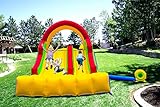 HuaKastro 16x7.2FT Inflatable Bounce House with 2 Racing Slides & Large Climbing Wall, 3 in 1 Kids Inflatable Trampoline Rainbow Jumping Castle Kids Backyard Playgrounds - with Air Blower