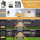 Porch Lights with GFCI Outlet, Dusk to Dawn Outdoor Lights with Outlet, 3 Lighting Modes Exterior Light Fixture Waterproof, Outside Lights for House Front Door Patio Garage