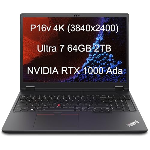Lenovo ThinkPad P16v Gen 2 Mobile Workstation Laptop (16" 4K 100%DCI-P3, NVIDIA RTX 1000 Ada 6GB, Intel Ultra 7 155H, 64GB DDR5 RAM, 2TB SSD) 800 nits, 2 x Thunderbolt 4, 5MP IR Webcam, Win 11 Pro